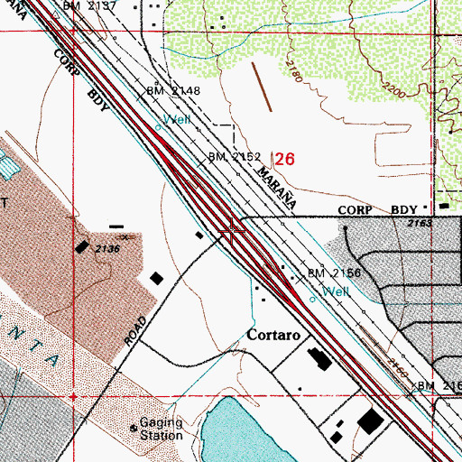 Topographic Map of Cortaro Road Interchange, AZ