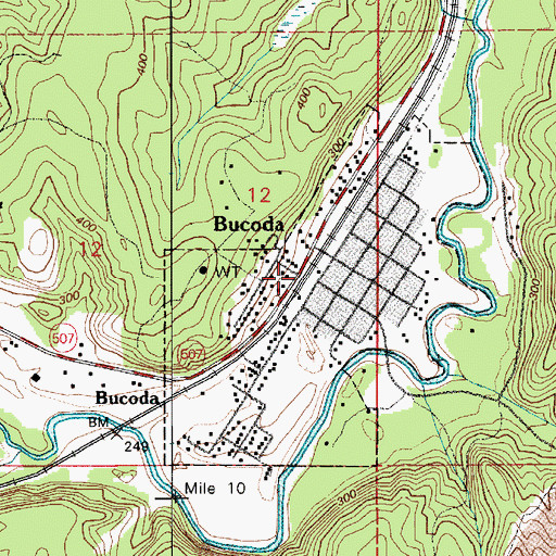 Topographic Map of Bucoda, WA