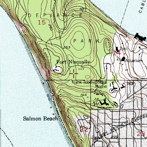 Topographic Map of Fort Nisqually, WA