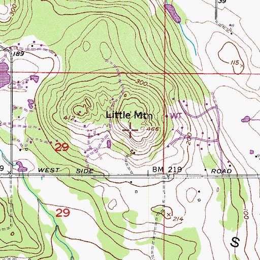 Topographic Map of Little Mountain, WA