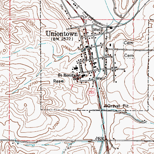 Topographic Map of Saint Bonaface School (historical), WA