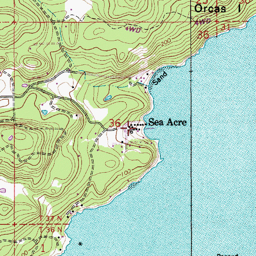 Topographic Map of Sea Acre, WA