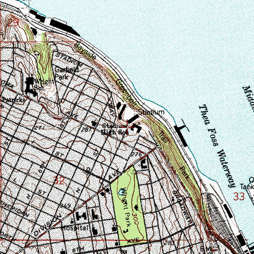 Topographic Map of Stadium High School, WA