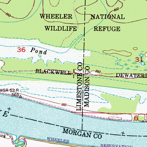 Topographic Map of Rockhouse Buckeye Blackwell Dewatering Area, AL