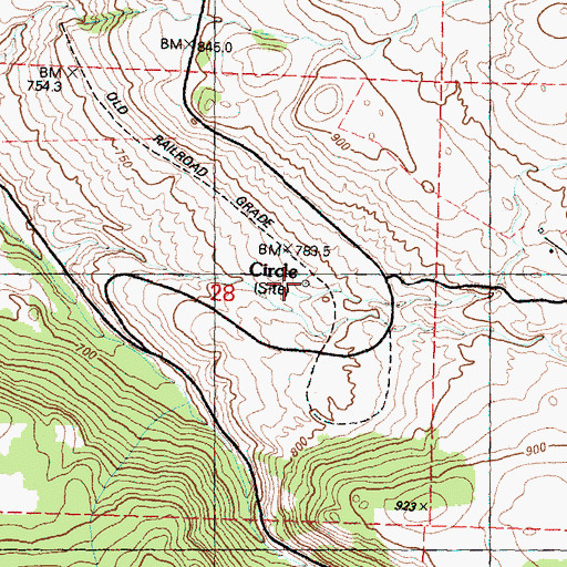 Topographic Map of Circle (historical), WA