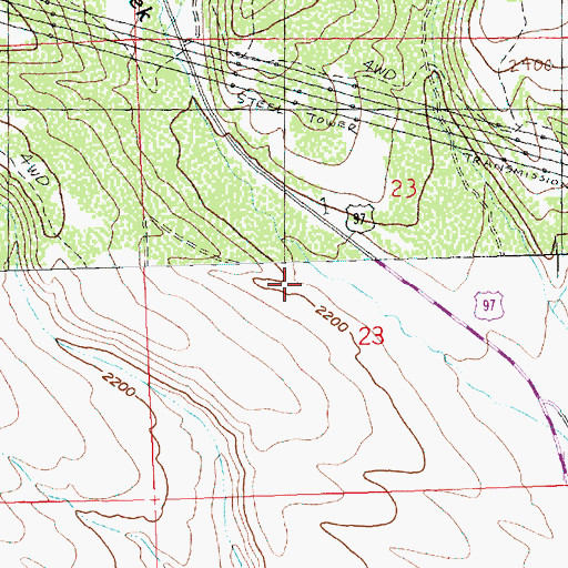 Topographic Map of Kittitas County, WA