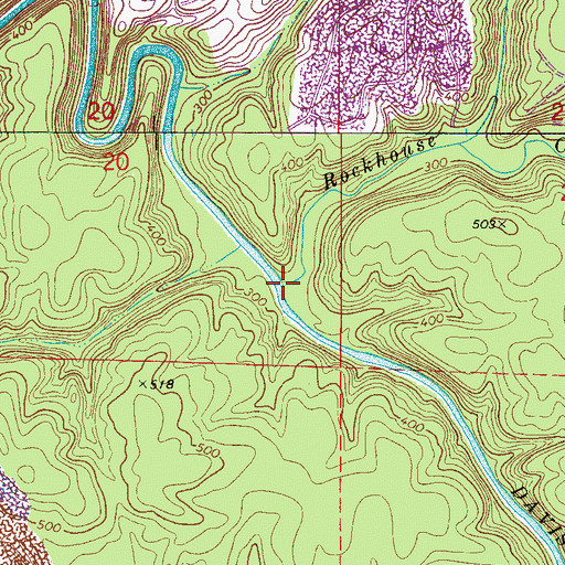 Topographic Map of Rockhouse Creek, AL