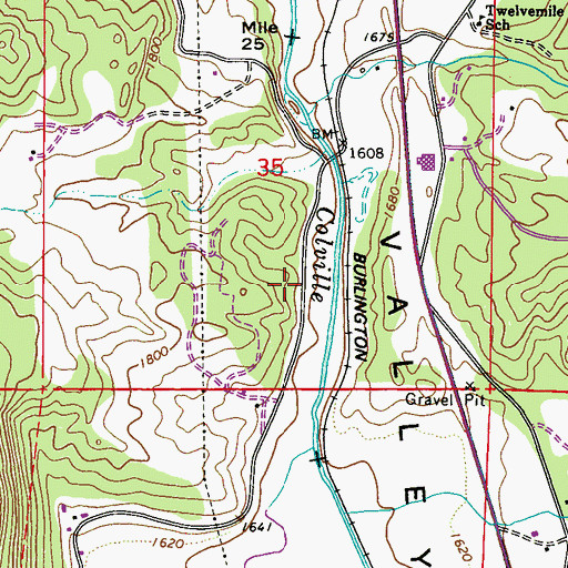 Topographic Map of Stevens County, WA