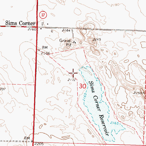 Topographic Map of Sims Coner Dam, WA