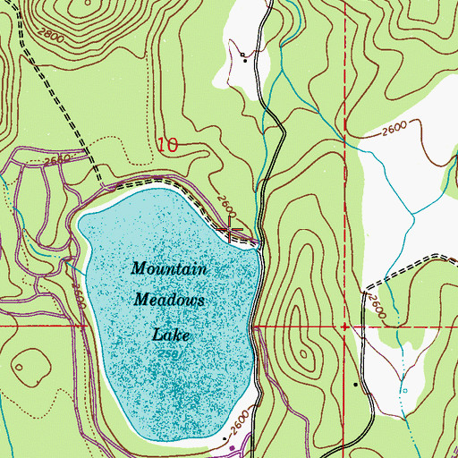 Topographic Map of Kent Meadows Lake Dam, WA