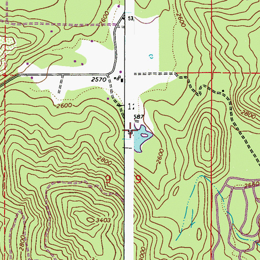 Topographic Map of Lake Marney Dam, WA