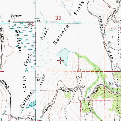 Topographic Map of Dosser Reservoir Dam, WA