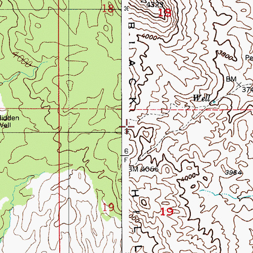 Topographic Map of Black Hills, AZ