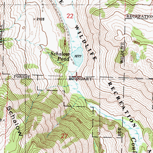 Topographic Map of Schallow Lake, WA