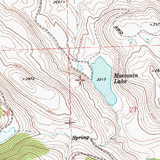 Topographic Map of Moccasin Lake Dam, WA