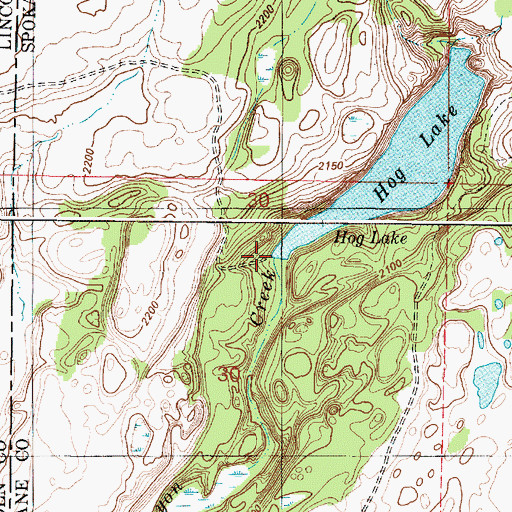 Topographic Map of Hog Lake Dam, WA