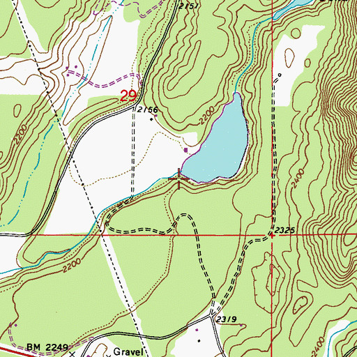 Topographic Map of Jumpoff Jim Lake Dam, WA