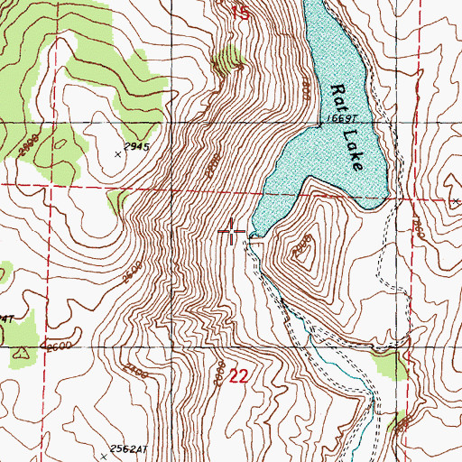 Topographic Map of Rat Lake Dam, WA