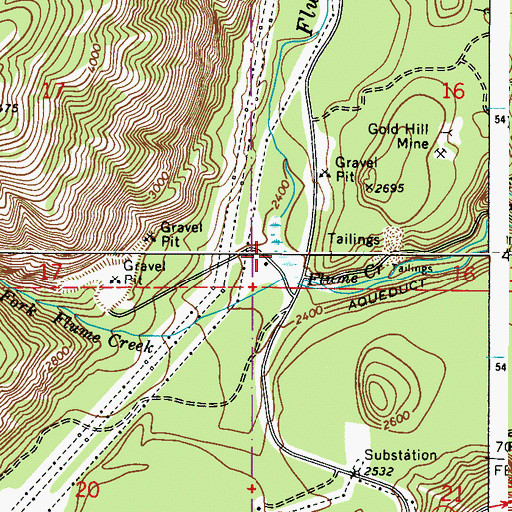 Topographic Map of Flume Creek Reservoir Dam, WA