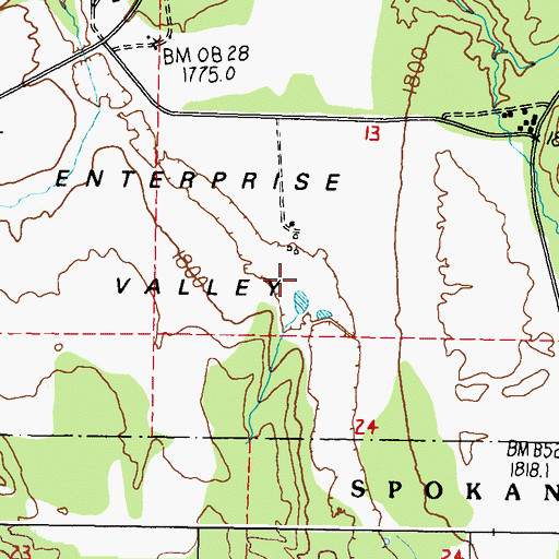Topographic Map of Snook Lake Dam, WA
