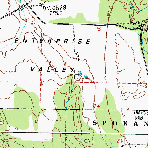 Topographic Map of Snook Lake, WA