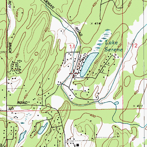 Topographic Map of Serene Lake Dam, WA
