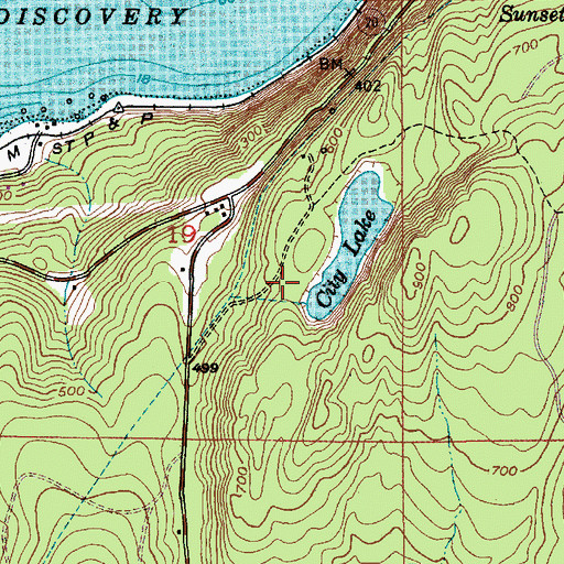 Topographic Map of City Lakes Dam, WA