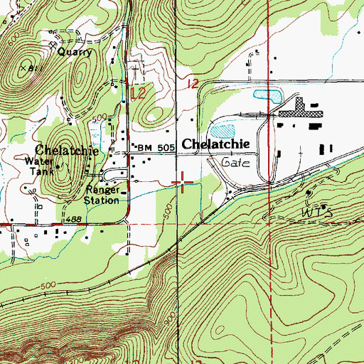 Topographic Map of Chelatchie Prarie Mill Pond Dam, WA