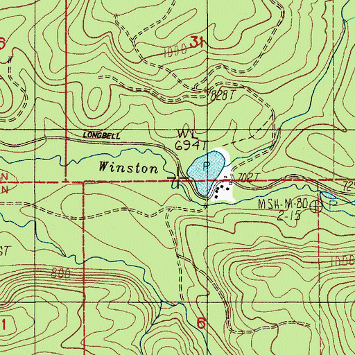 Topographic Map of Long-Bell Mill Pond Dam, WA