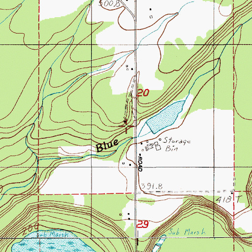 Topographic Map of Powell Dam, WA