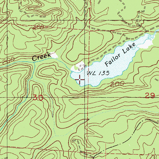 Topographic Map of Failor Lake Dam, WA