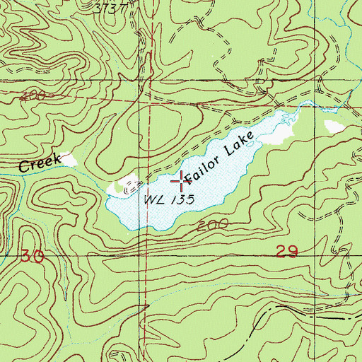 Topographic Map of Failor Lake, WA