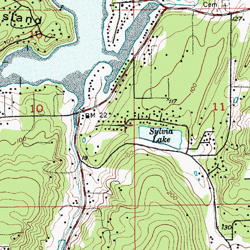 Topographic Map of Sylvia Lake Dam, WA