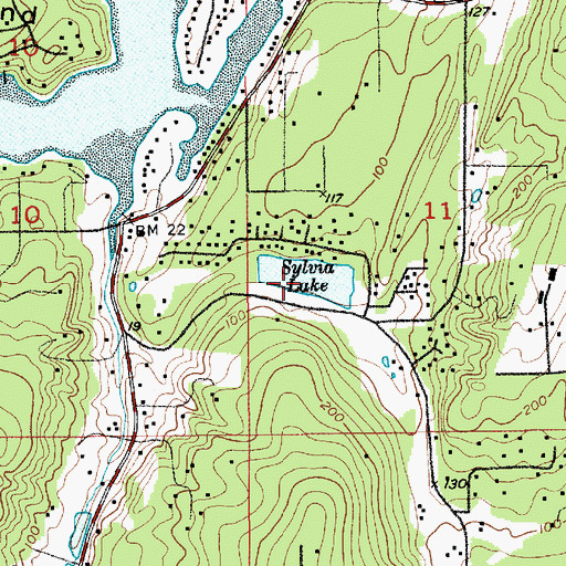 Topographic Map of Sylvia Lake, WA