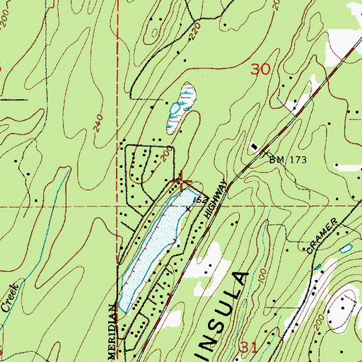 Topographic Map of Rolland Lake Dam, WA