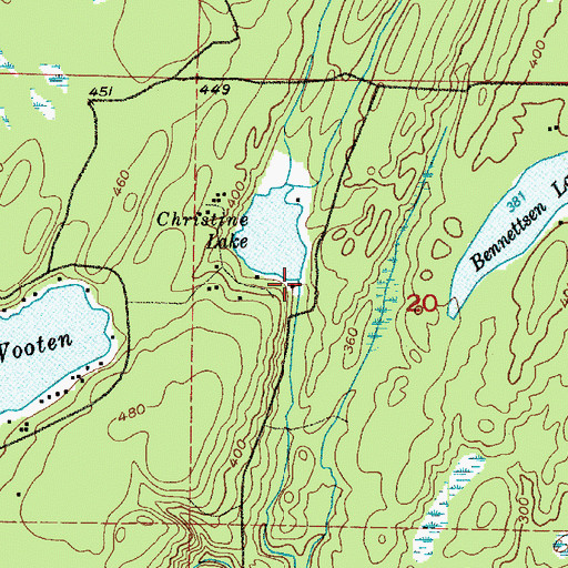 Topographic Map of Christine Lake Dam, WA