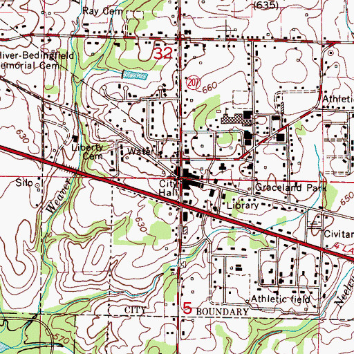 Topographic Map of Rogersville, AL