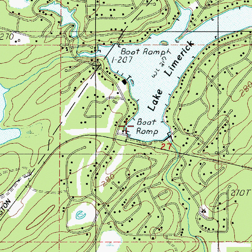 Topographic Map of Lake Limerick Dam, WA