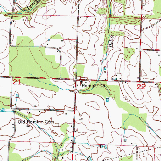 Topographic Map of Romine Church of Christ, AL