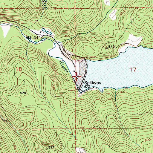 Topographic Map of Skookumchuck Dam, WA
