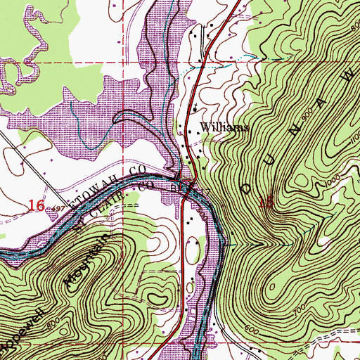 Topographic Map of Rook Creek, AL