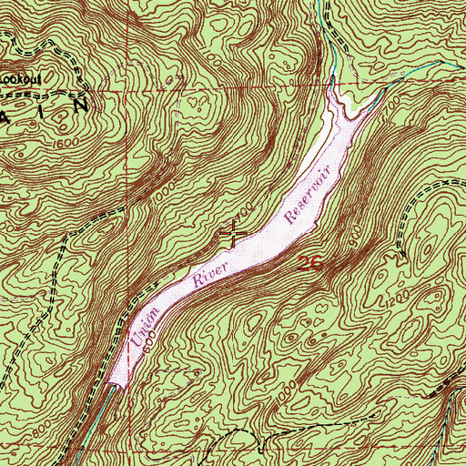 Topographic Map of Union River Reservoir, WA