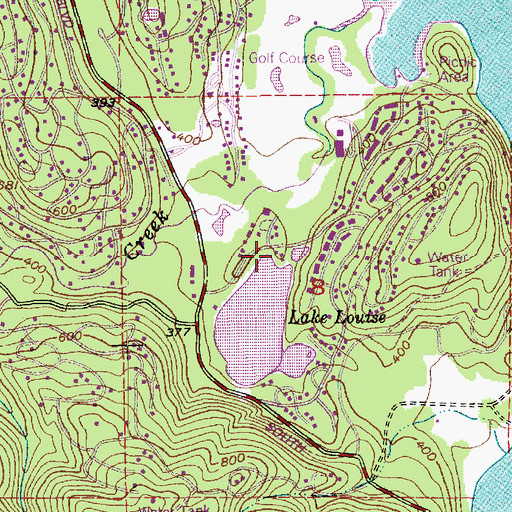 Topographic Map of Louise Lake Dam, WA