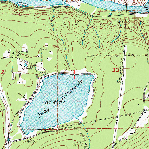 Topographic Map of Judy Reservoir Dam B, WA
