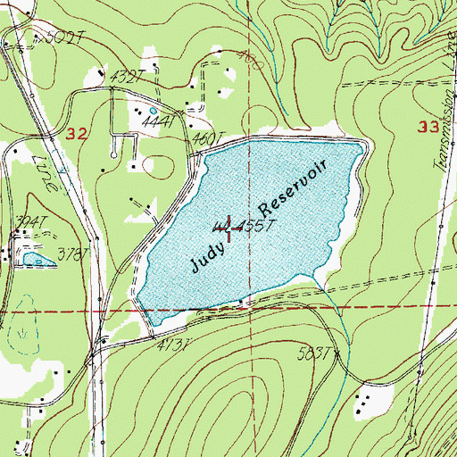 Topographic Map of Judy Reservoir, WA