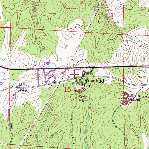 Topographic Map of Myers Hill Baptist Church, AL