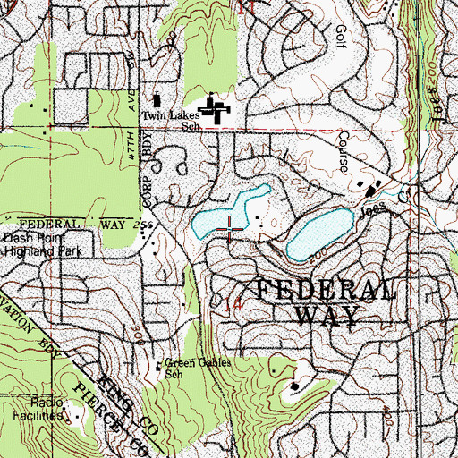 Topographic Map of Loreene Lake Dam, WA