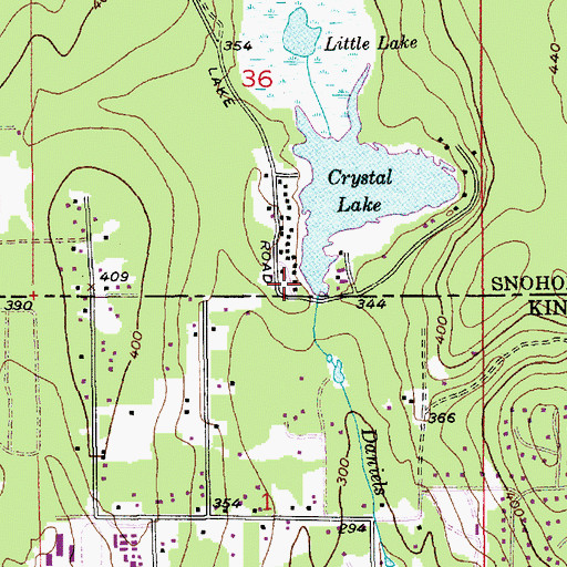 Topographic Map of Crystal Lake Dam, WA