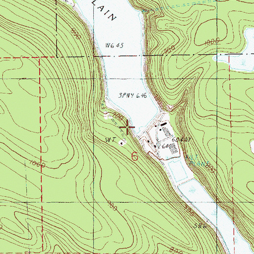Topographic Map of Chaplain Lake South Dam, WA
