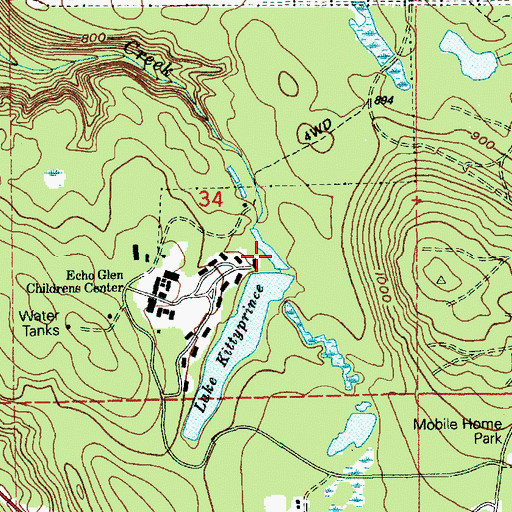 Topographic Map of Pattie Prince Dam, WA